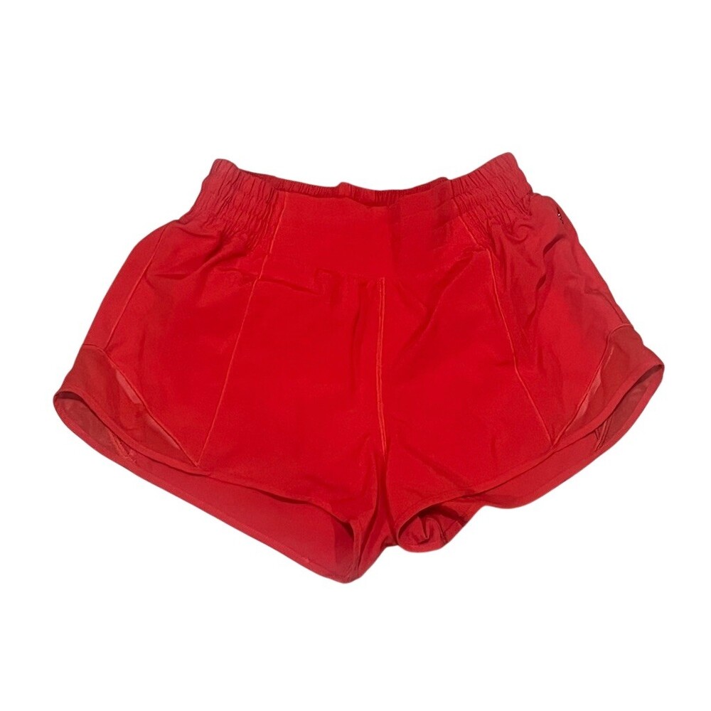 lululemon Hotty Hot Low-Rise Lined Running Shorts Red Womens Size 6